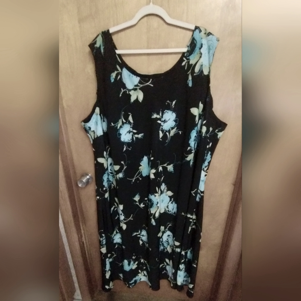 Floral Black and Blue Women's Dress